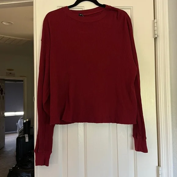 Brandy Melville Long Sleeve waffle knit Tee Shirt